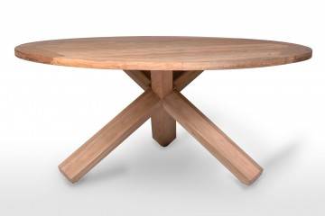 Okrągły stół do ogrodu drewniany BORDEAUX